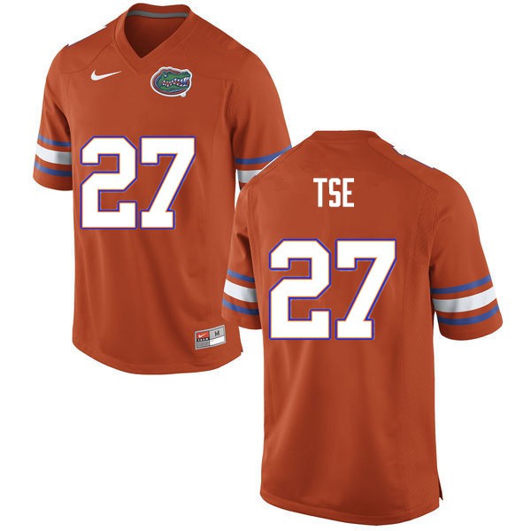 Men #27 Joshua Tse Florida Gators College Football Jersey Orange